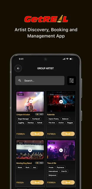 GetREAL-Artist Booking App screenshot 4
