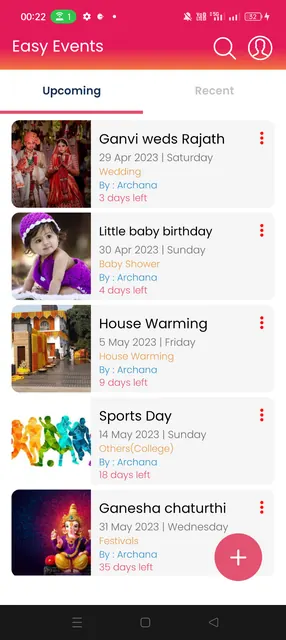 Easy Events screenshot 1