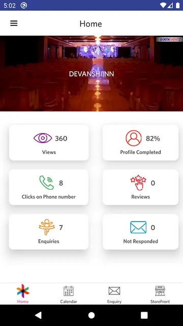 Bookeventz Venue App screenshot 1