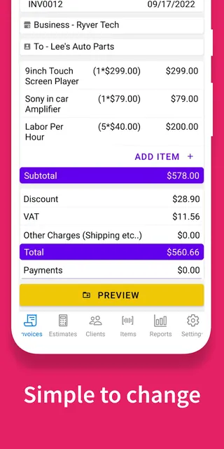 Easy Invoice Make Online store screenshot 4
