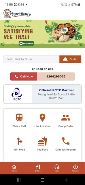 YatriRestro : Food on Train screenshot 1