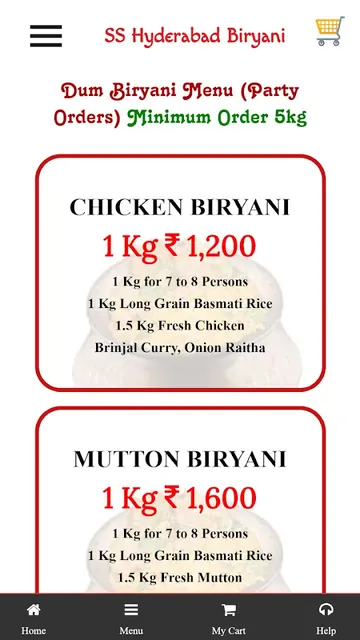 SS Hyderabad Biryani screenshot 3