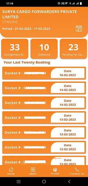Surya Cargo CRM screenshot 2