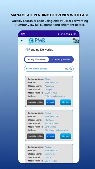 PMR Logistics CRM screenshot 3
