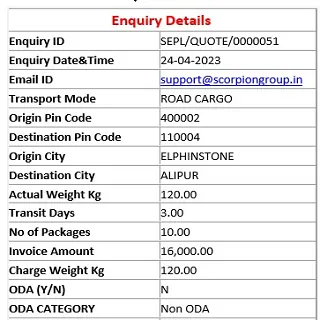 Scorpion Express Rate Finder screenshot 2