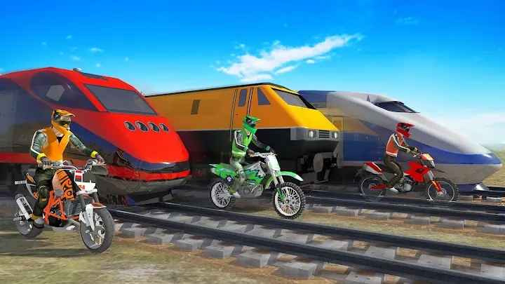 Bike vs Train Racing 3D screenshot 3