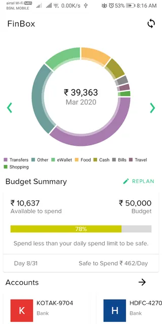 FinBox Finance Manager screenshot 1