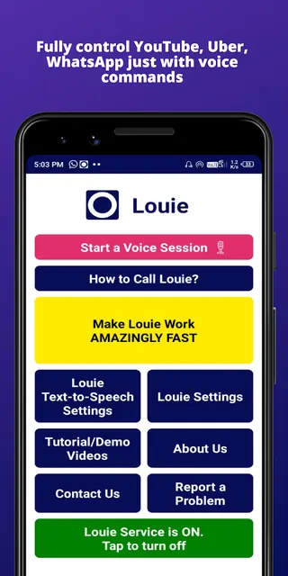 LOUIE VOICE CONTROL: Assistant screenshot 1