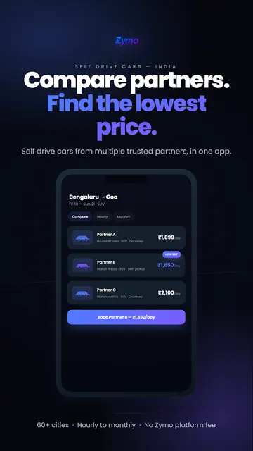 Zymo: Self Drive Car Rental screenshot 1