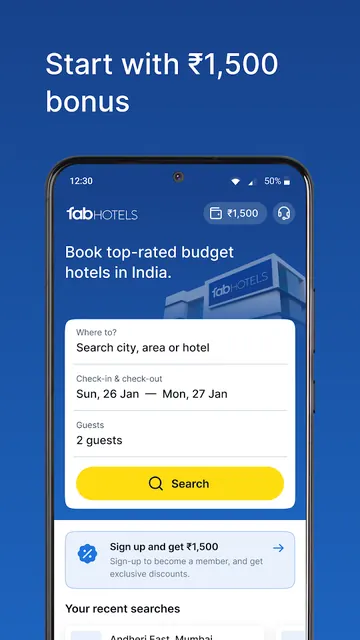 FabHotels: Hotel Booking App screenshot 1