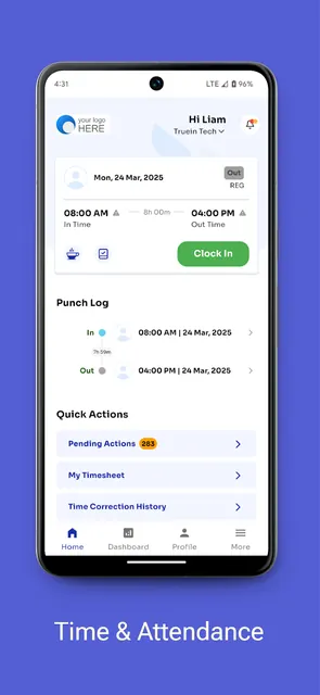 Truein User: Time & Attendance screenshot 1