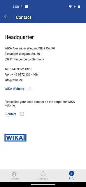 myWIKA device screenshot 4