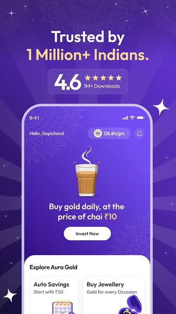 Aura - India's Gold Saving App screenshot 1
