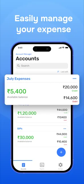 Account & Expense Manager screenshot 1