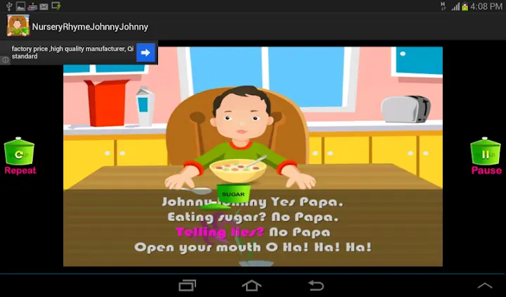 Kids Rhyme Johnny Yes Papa screenshot 3