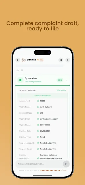 Sanhita AI: Legal Help India screenshot 5