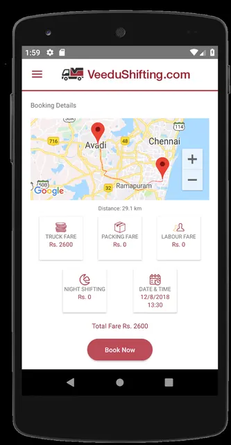 VeeduShifting.com - Book a Tru screenshot 2