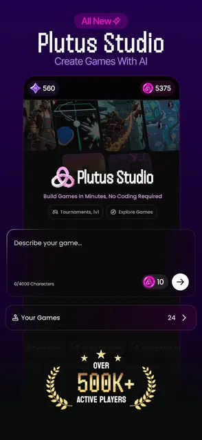 Plutus: AI Game Maker screenshot 1