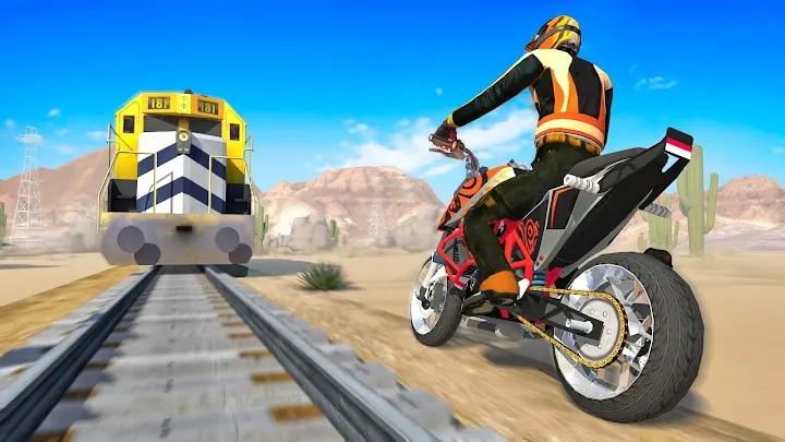 Bike vs Train Racing 3D screenshot 2