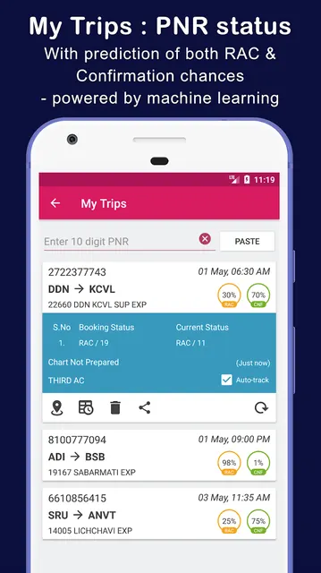 Indian Train Status - minits screenshot 4