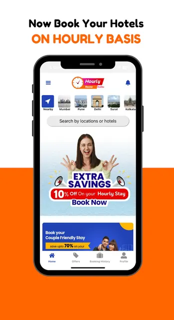 Hourly Rooms Hotel Booking App screenshot 1