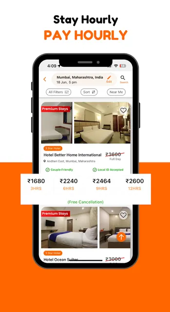 Hourly Rooms Hotel Booking App screenshot 2