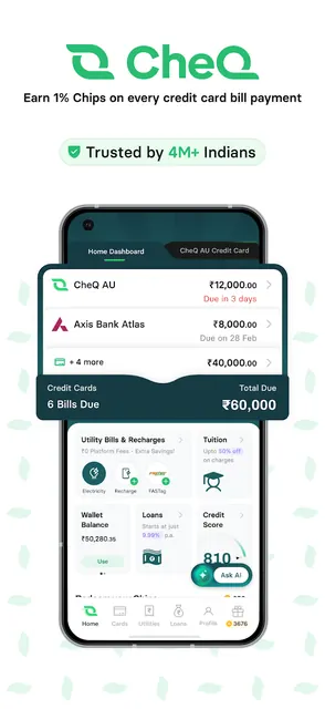 CheQ: Credit Bill Payments screenshot 1