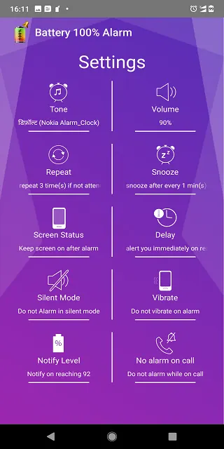 Battery 100% Alarm screenshot 3