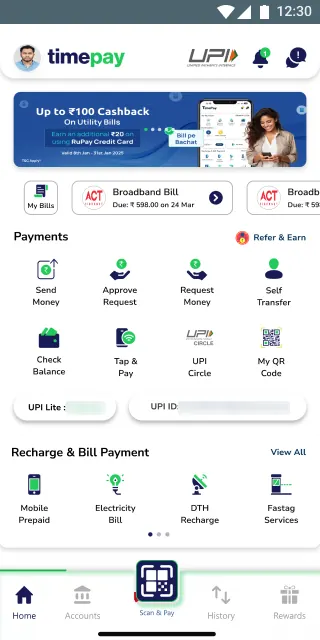 TimePay: UPI, Bills & Rewards screenshot 2