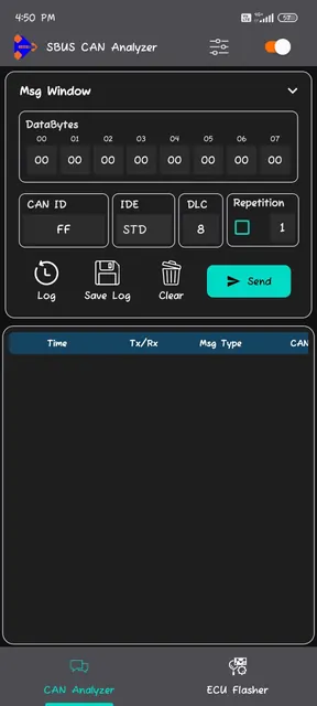 SBUS CAN Analyzer screenshot 2