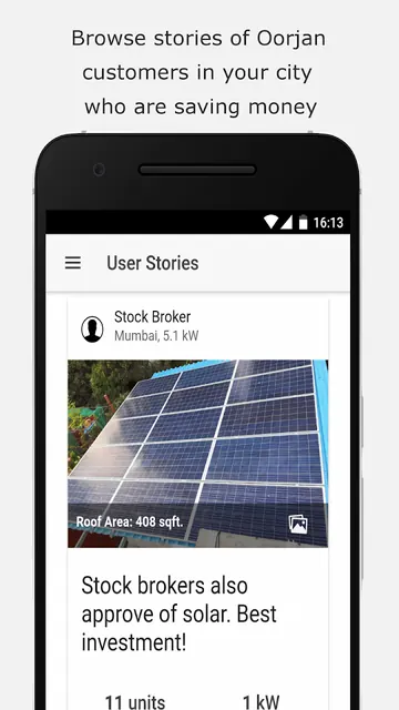 Oorjan - Solar Monitoring App screenshot 1