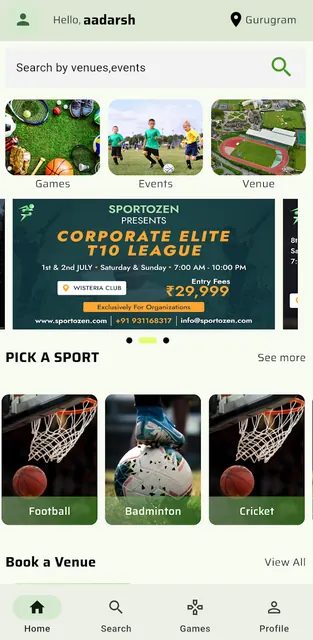 Sportozen: Find Games near You screenshot 1