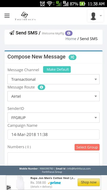 ForthFocus BULK SMS screenshot 4
