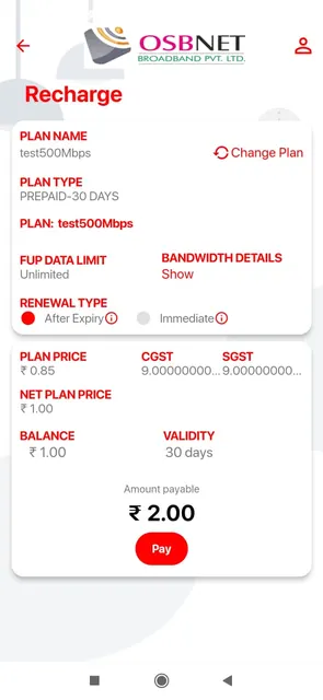 Selfcare OSBNET screenshot 3
