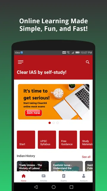 ClearIAS Learning App for UPSC screenshot 1