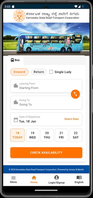KSRTC AWATAR Booking App screenshot 1