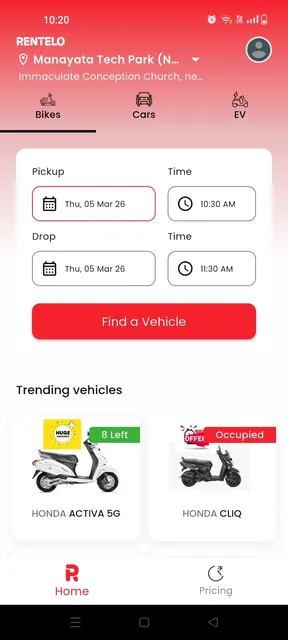 Rentelo - Bikes & Cars On Rent screenshot 2