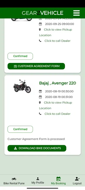 Gearz Vehicle - Bike Rentals screenshot 1