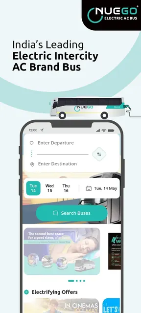 NueGo Bus Ticket Booking App screenshot 1
