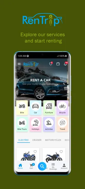 RenTrip - Bike & Car Rentals screenshot 2