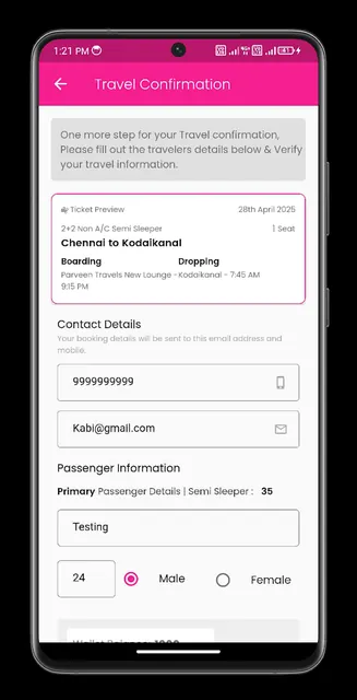 Parveen Travels screenshot 6