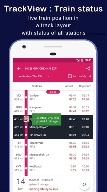 Indian Train Status - minits screenshot 1