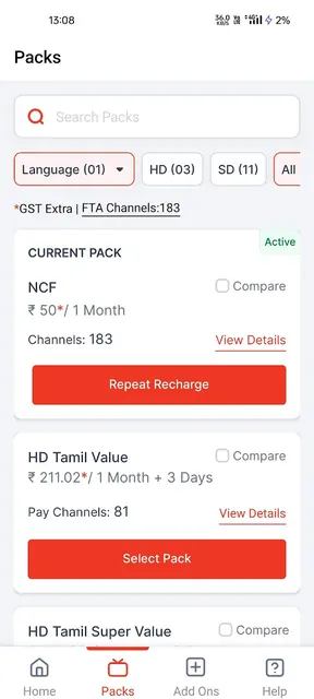 My Sun Direct App screenshot 3