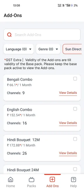 My Sun Direct App screenshot 4
